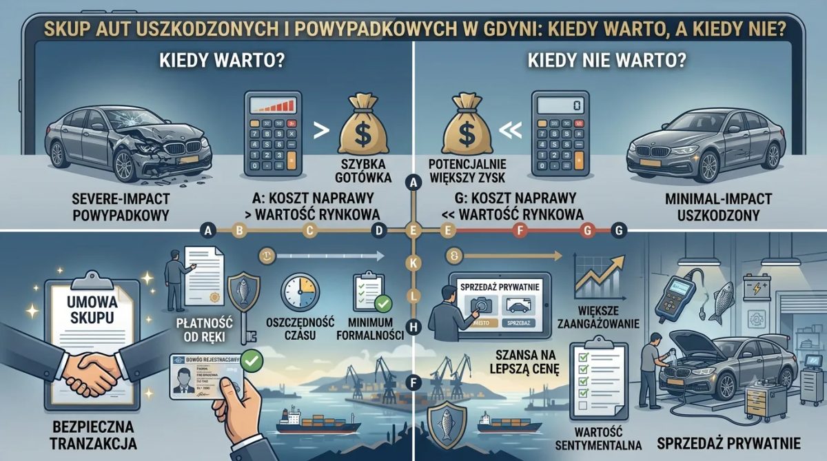 Skup Aut Uszkodzonych i Powypadkowych w Gdyni: Kiedy Warto, a Kiedy Nie?